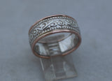 LR516 - 9ct ROSE gold and sterling Silver filigree ring