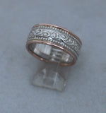 LR516 - 9ct ROSE gold and sterling Silver filigree ring