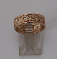 LR519 - Hand crafted 9ct Rose gold filigree ring