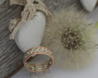 LR519 - Hand crafted 9ct Rose gold and sterling Silver filigree ring