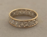 LR519 - 9ct Yellow gold and sterling Silver filigree ring