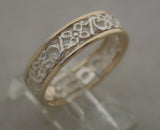 LR519 - 9ct Yellow gold and sterling Silver filigree ring