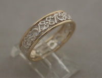 LR519 - 9ct Yellow gold and sterling Silver filigree ring