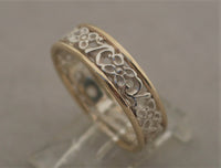 LR519 - 9ct Yellow gold and sterling Silver filigree ring