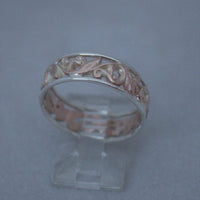 LR520 - 9ct rose and white gold filigree ring