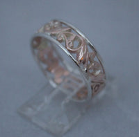 LR520 - 9ct rose and white gold filigree ring