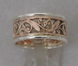 LR523 - 9ct rose gold and sterling Silver filigree ring