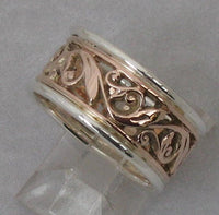 LR523 - 9ct rose gold and sterling Silver filigree ring