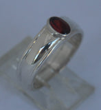 LR767 Garnet set in handcrafted Sterling 925 Silver ring