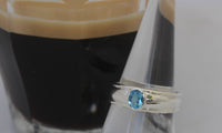 LR767 Blue Topaz set in handcrafted Sterling 925 Silver ring