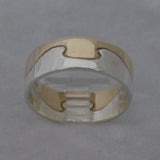 LR511 - 9ct Yellow gold and sterling Silver jigsaw ring