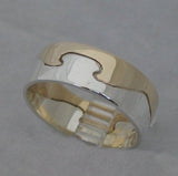 LR511 - 9ct Yellow gold and sterling Silver jigsaw ring